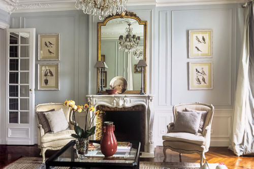 Marble Fireplace in Paris Apartment